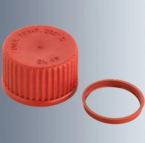 Otoklavlanabilir Cam Şişeler İçin PTFE Kapaklar